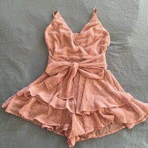 Impeccable pig• blush pink ruffled romper